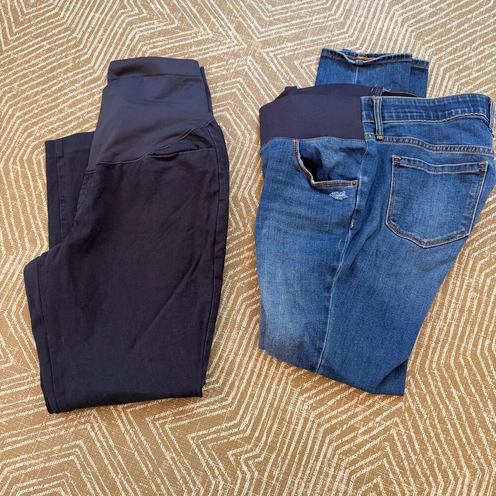 Old Navy Maternity Pants Bundle Size 10 | Pixie Full Panel & Skinny Jeans